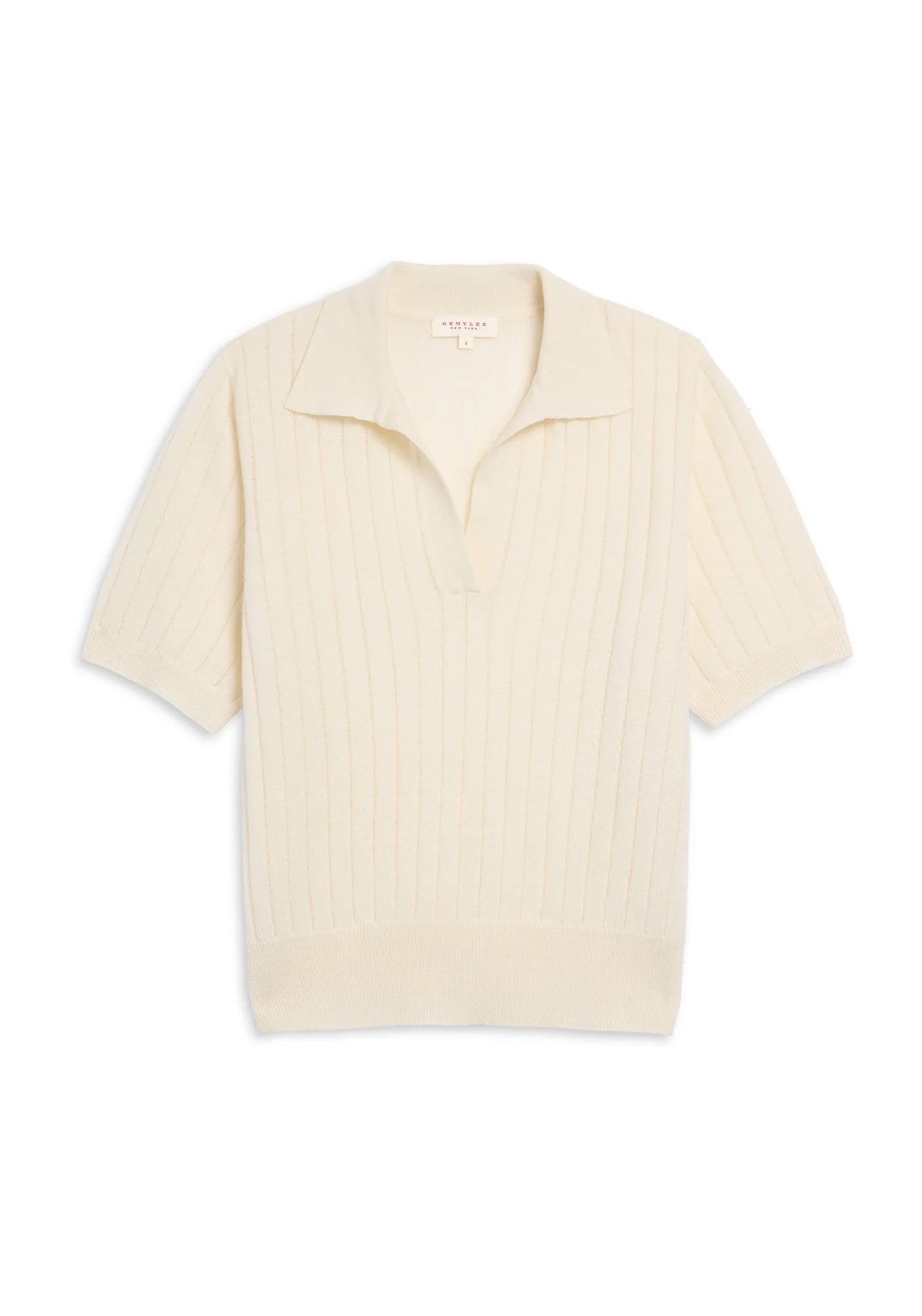 Demylee Skylar Polo Cashmere Top Ivory-Demylee-Thistle Hill