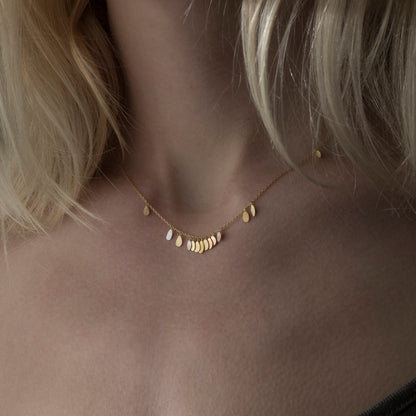 Sia Taylor 18K Tiny Raindrop Necklace 16"-Sia Taylor-Thistle Hill