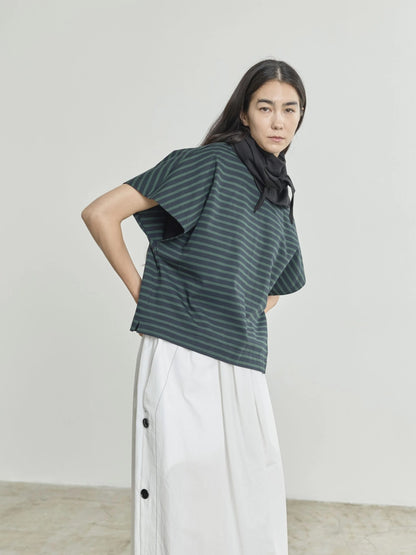 Nicholson & Nicholson Tina Knitted Top Navy & Green-Nicholson & Nicholson-Thistle Hill