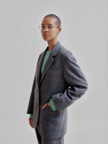 Sayaka Davis Two Button Blazer Gray-Sayaka Davis-Thistle Hill