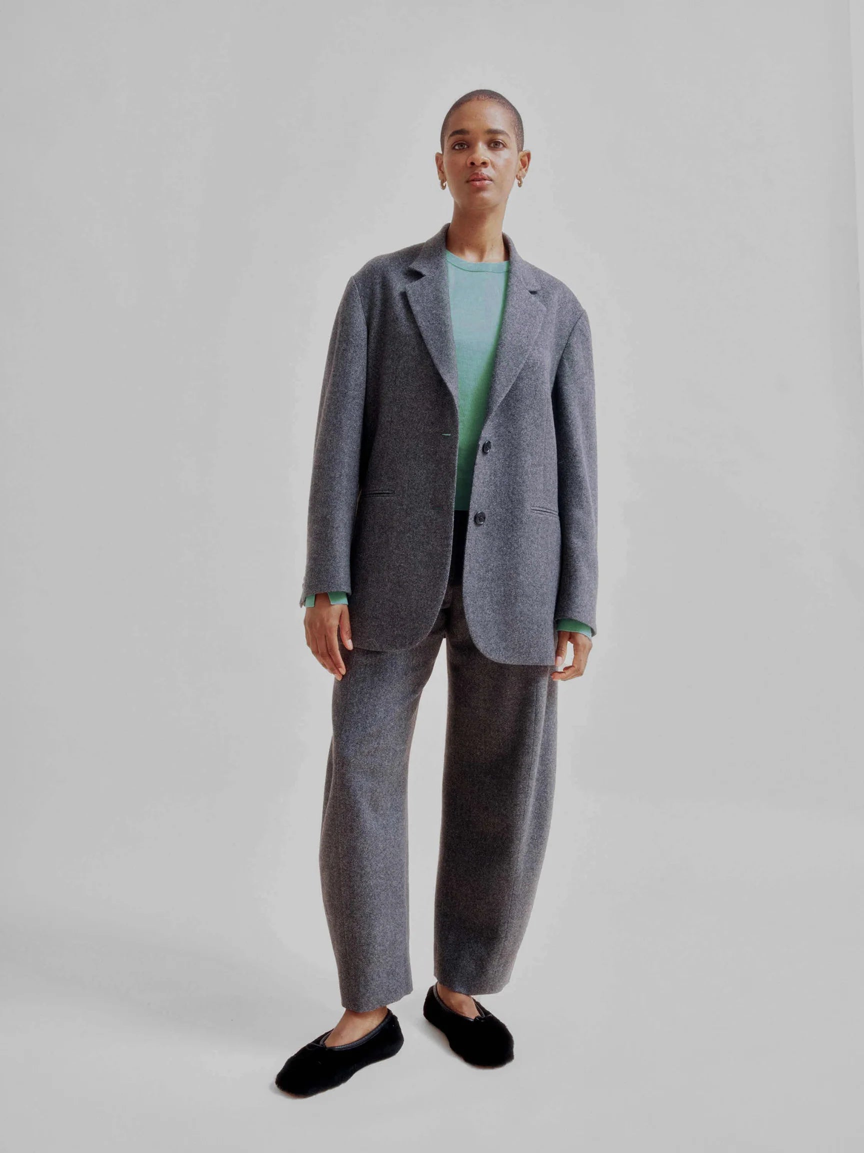Sayaka Davis Two Button Blazer Gray-Sayaka Davis-Thistle Hill