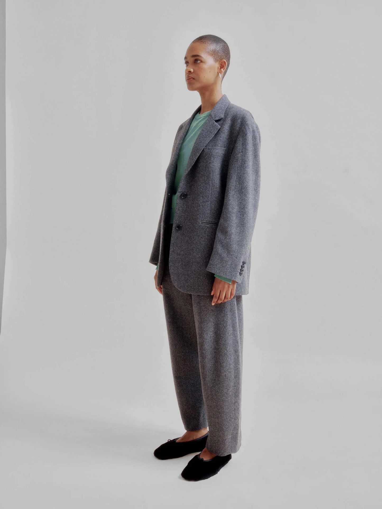 Sayaka Davis Two Button Blazer Gray-Sayaka Davis-Thistle Hill