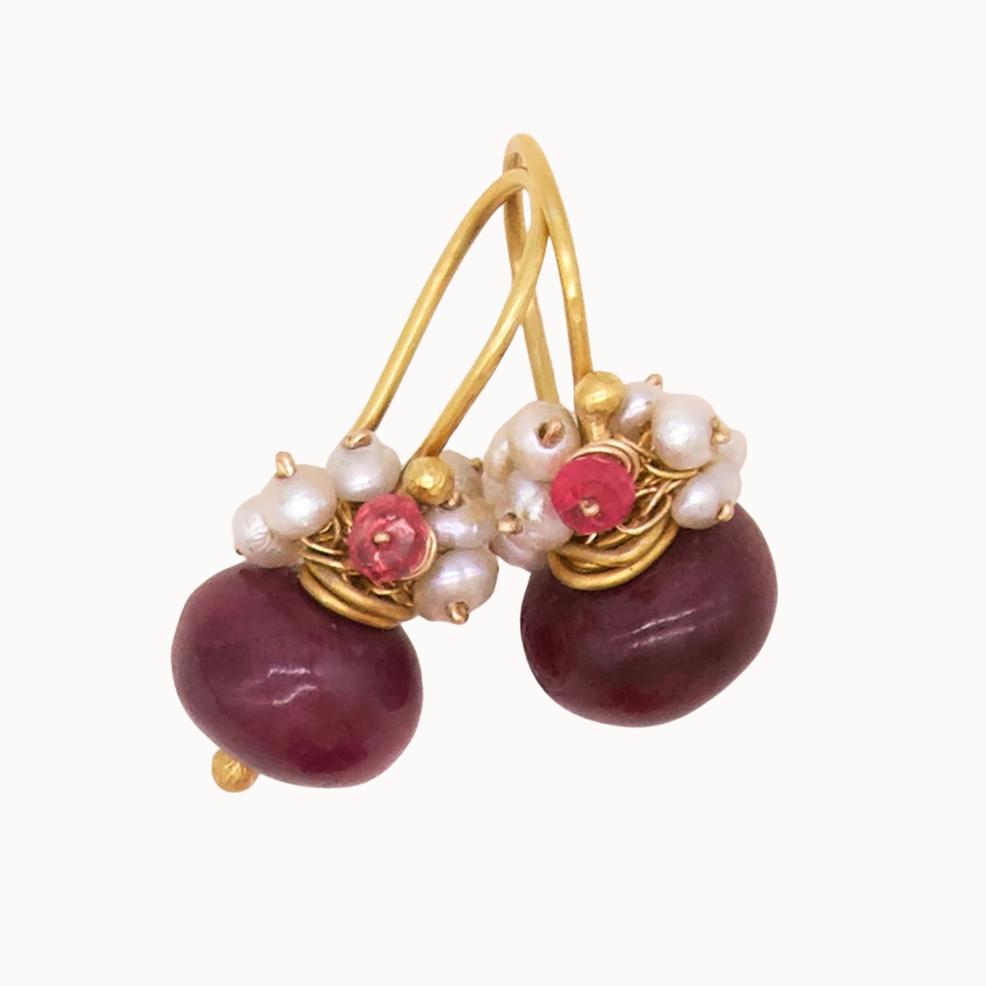 River Song Polished Ruby Fringe Earrings-River Song-Thistle Hill
