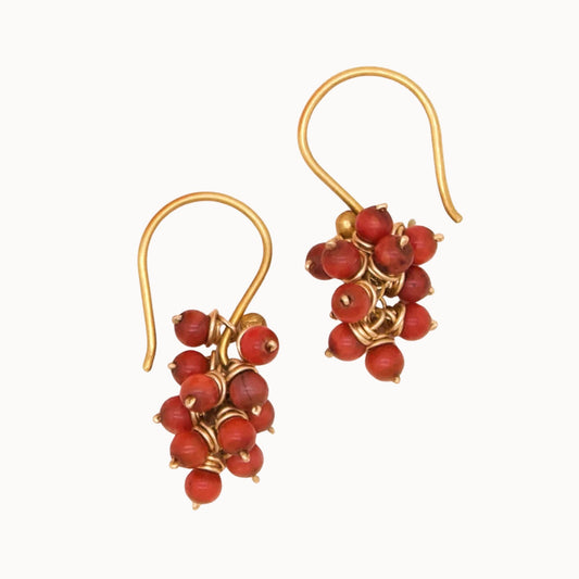 River Song Antique Red Coral Cluster Earrings-River Song-Thistle Hill
