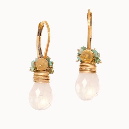 River Song Rainbow Moonstone Fringe Earrings-River Song-Thistle Hill