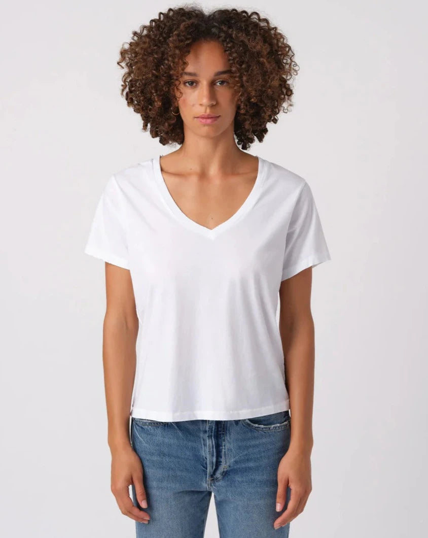 AMO Sweetness V Neck White-AMO-Thistle Hill