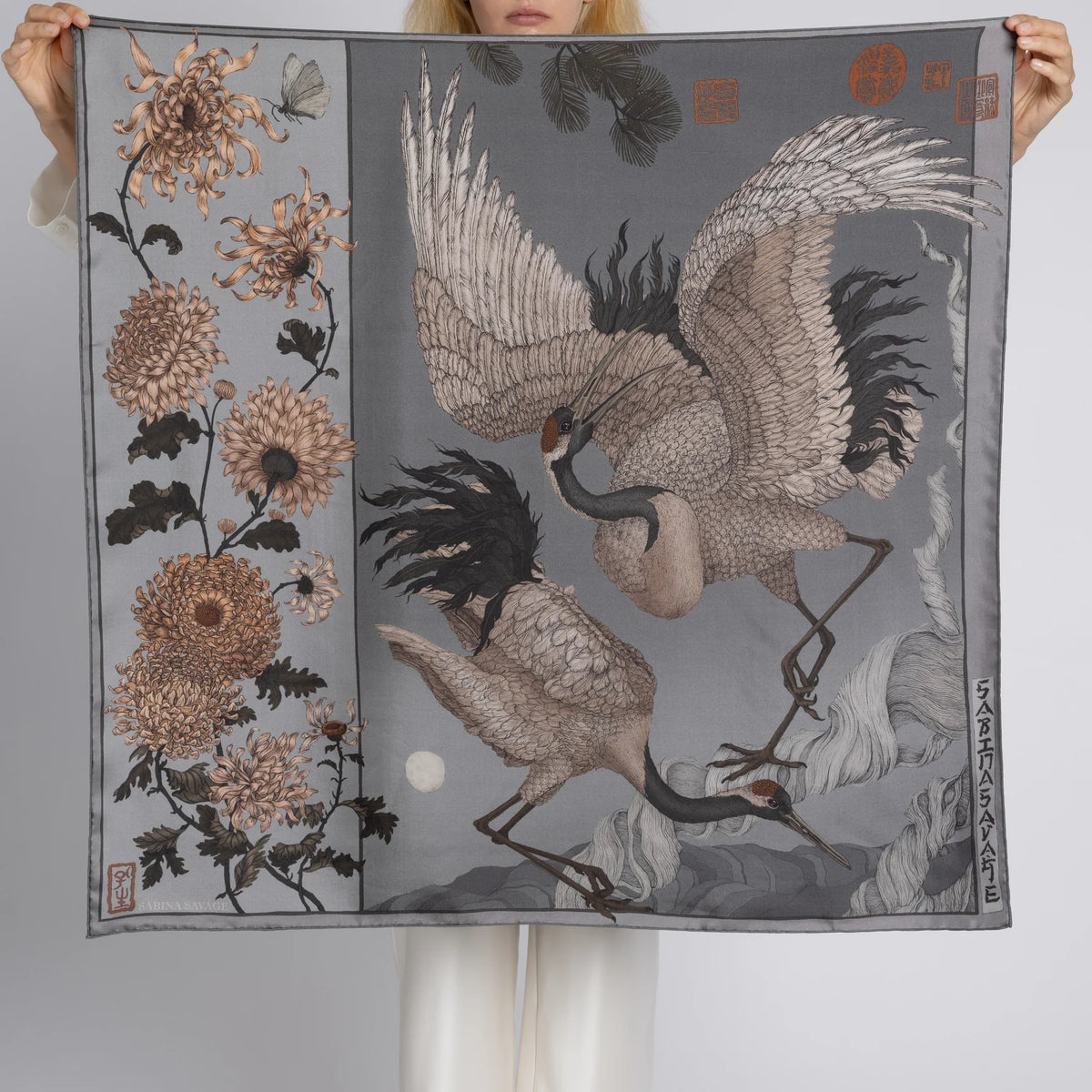 Sabina Savage Wind Dancer, Heaven Caller Silk Twill 90 Ash & Cinder-Sabina Savage-Thistle Hill