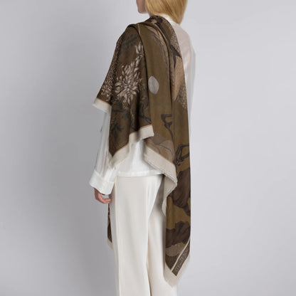 Sabina Savage Wind Dancer, Heaven Caller Wool Silk Shawl 135 Bronze & Umber-Sabina Savage-Thistle Hill