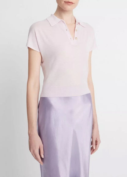 Vince Cap Sleeve Polo Peony-Vince-Thistle Hill