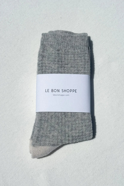 Le Bon Shoppe Wool Waffled Socks Stone & Cream-Le Bon Shoppe-Thistle Hill