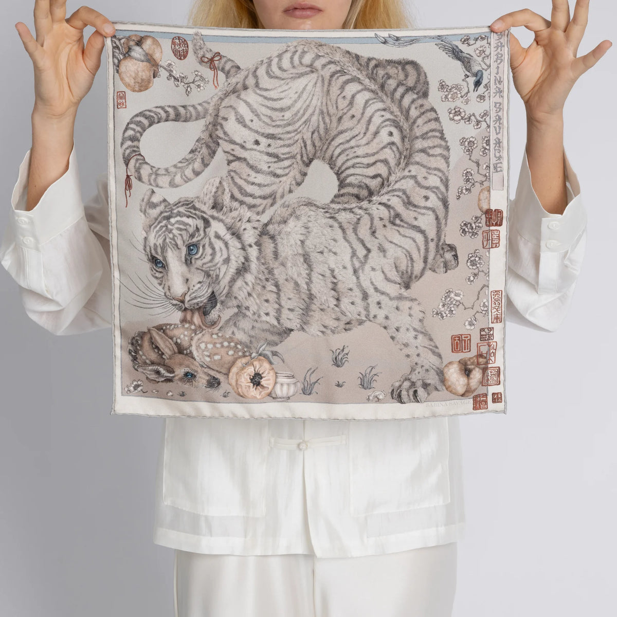 Sabina Savage Zouyu, Cry The Deer Silk Twill 42 Clay & Bone-Sabina Savage-Thistle Hill