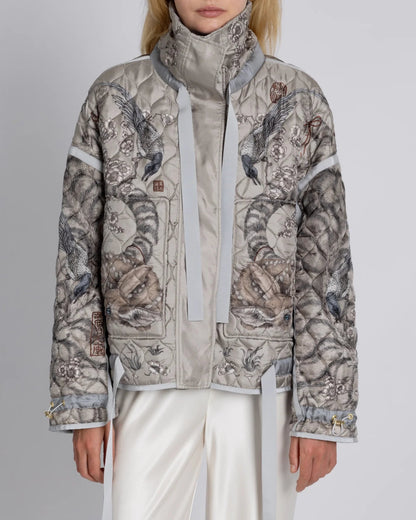 Sabina Savage Zouyu, Cry The Deer Quilted Silk Reversible Jacket Clay & Bone-Sabina Savage-Thistle Hill