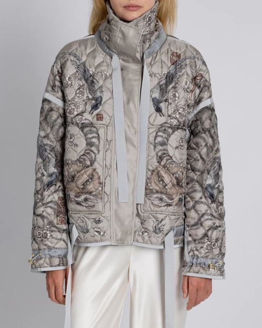 Sabina Savage Zouyu, Cry The Deer Quilted Silk Reversible Jacket Clay & Bone-Sabina Savage-Thistle Hill