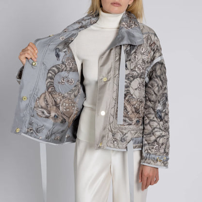 Sabina Savage Zouyu, Cry The Deer Quilted Silk Reversible Jacket Clay & Bone-Sabina Savage-Thistle Hill