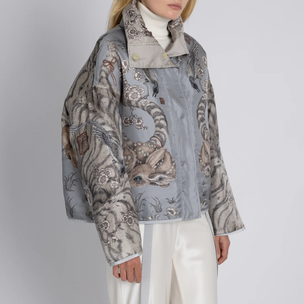 Sabina Savage Zouyu, Cry The Deer Quilted Silk Reversible Jacket Clay & Bone-Sabina Savage-Thistle Hill