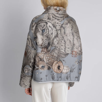 Sabina Savage Zouyu, Cry The Deer Quilted Silk Reversible Jacket Clay & Bone-Sabina Savage-Thistle Hill