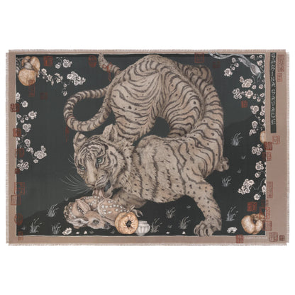Sabina Savage Zouyu, Cry The Deer Silk Twill Rectangle Fir & Fawn-Sabina Savage-Thistle Hill