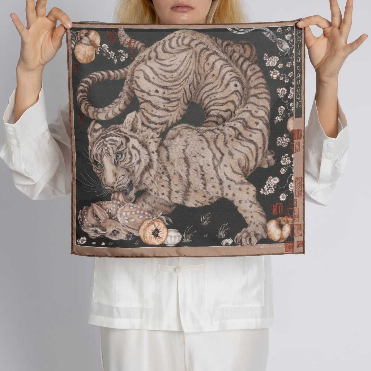 Sabina Savage Zouyu, Cry The Deer Silk Twill 42 Fir & Fawn-Sabina Savage-Thistle Hill