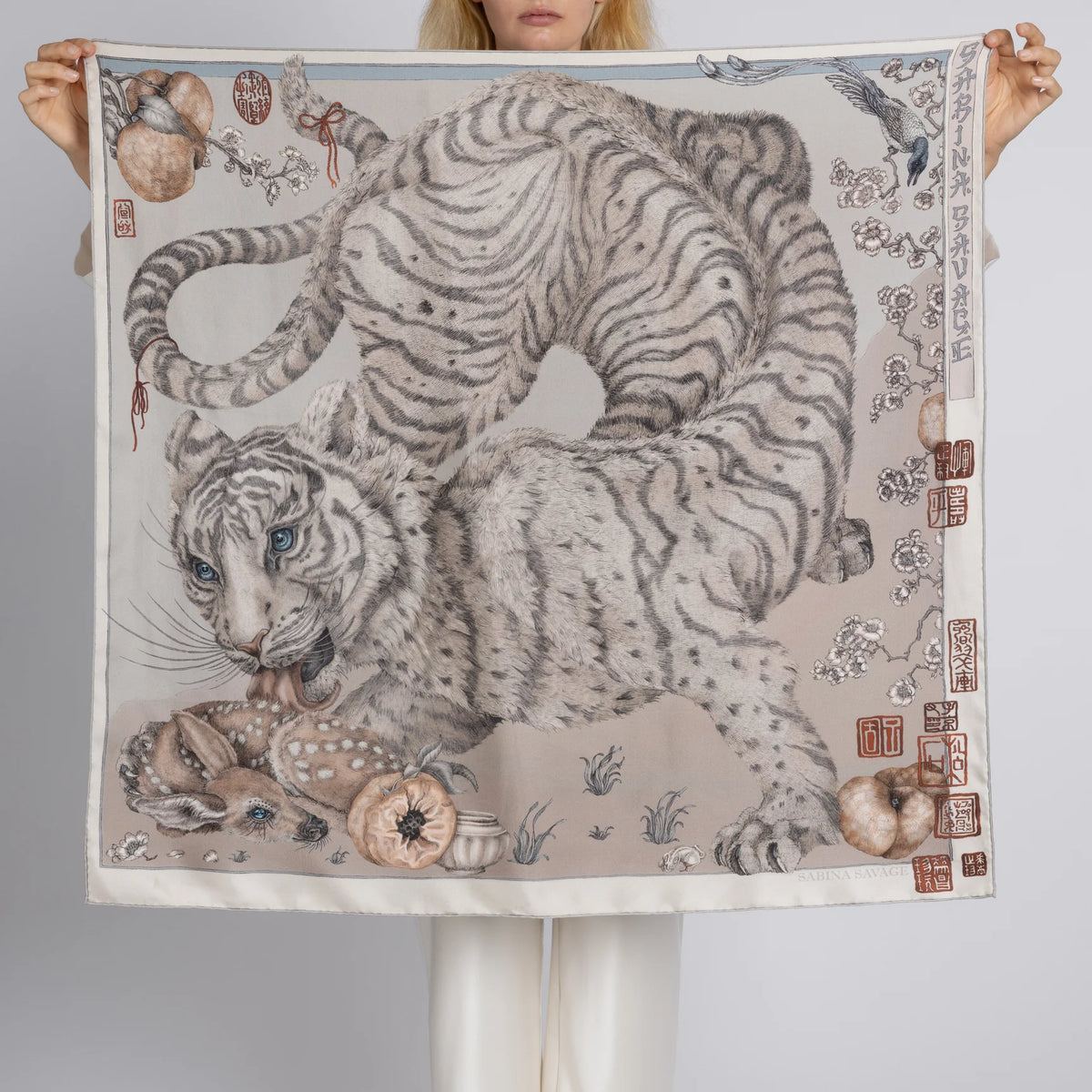 Sabina Savage Zouyu, Cry The Deer Silk Twill 90 Clay & Bone-Sabina Savage-Thistle Hill