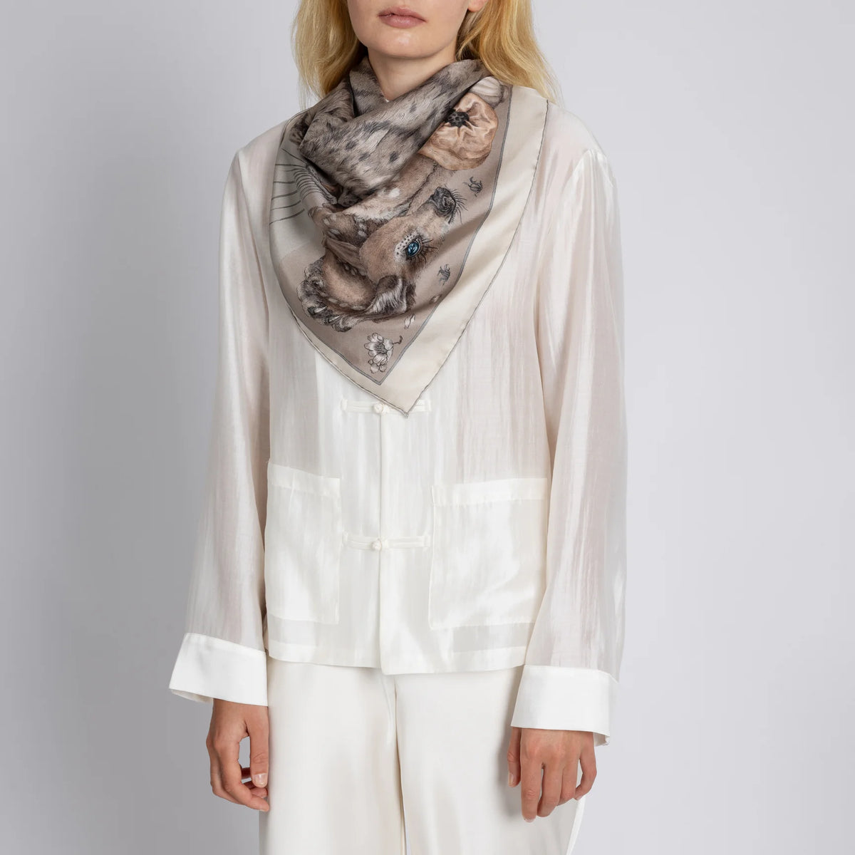 Sabina Savage Zouyu, Cry The Deer Silk Twill 90 Clay & Bone-Sabina Savage-Thistle Hill