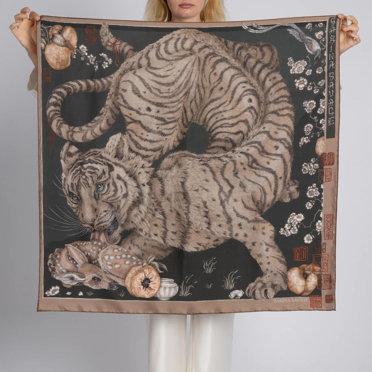 Sabina Savage Zouyu, Cry The Deer Silk Twill 90 Fir & Fawn-Sabina Savage-Thistle Hill