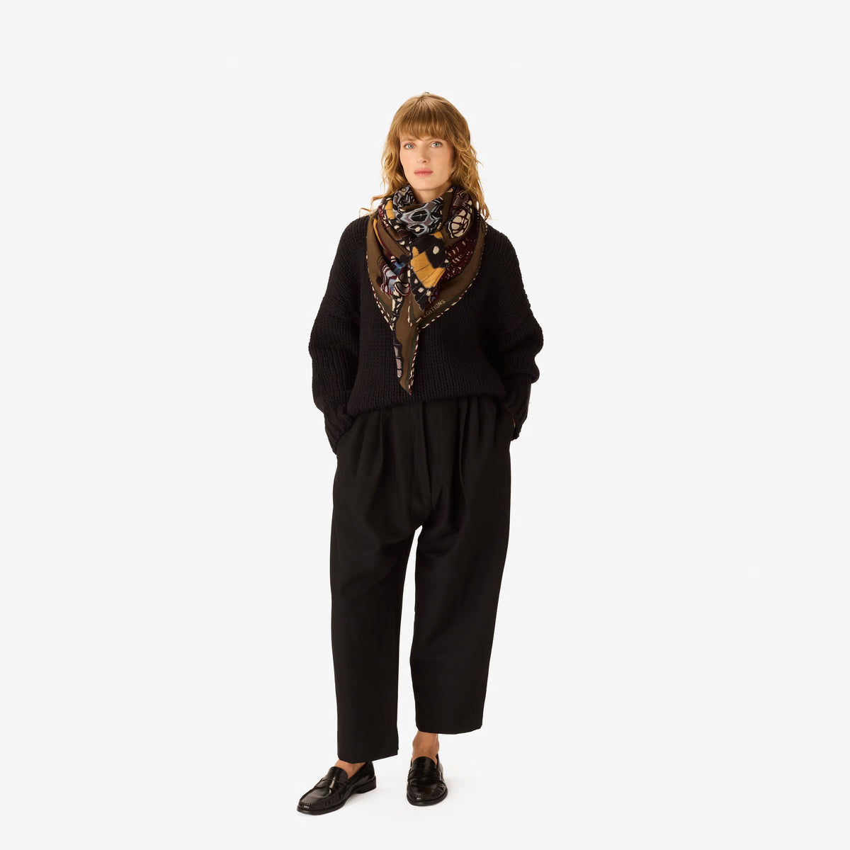 Inoui Editions 130 Papillons Khaki Scarf-Inoui Editions-Thistle Hill