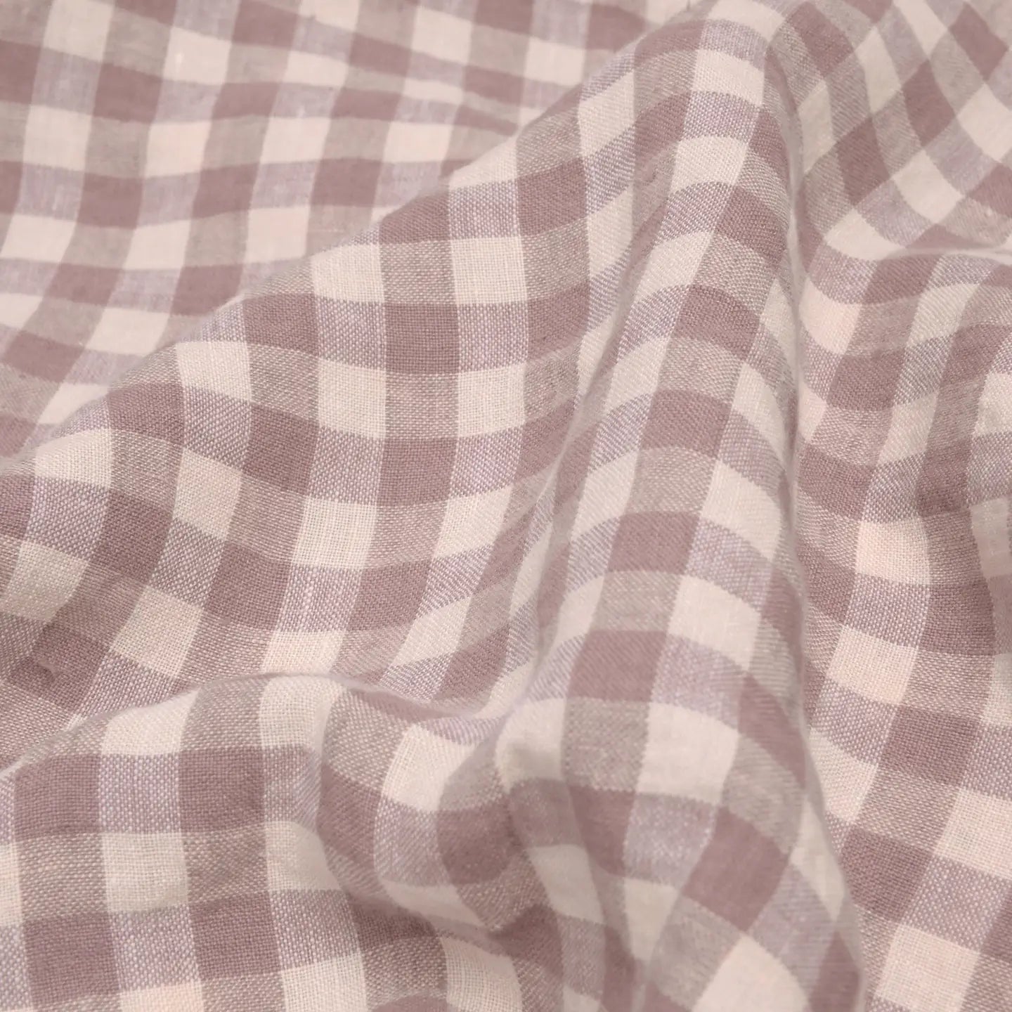 Elderberry Gingham Linen Pillowcase (Pair)-Piglet in Bed-Thistle Hill