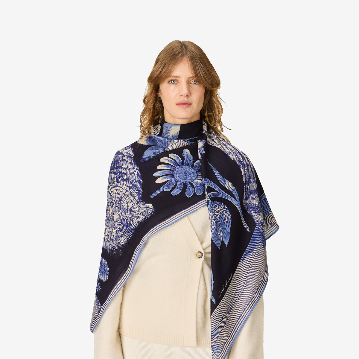 Inoui Editions Square 130 Gustav Blue Scarf-Inoui Editions-Thistle Hill