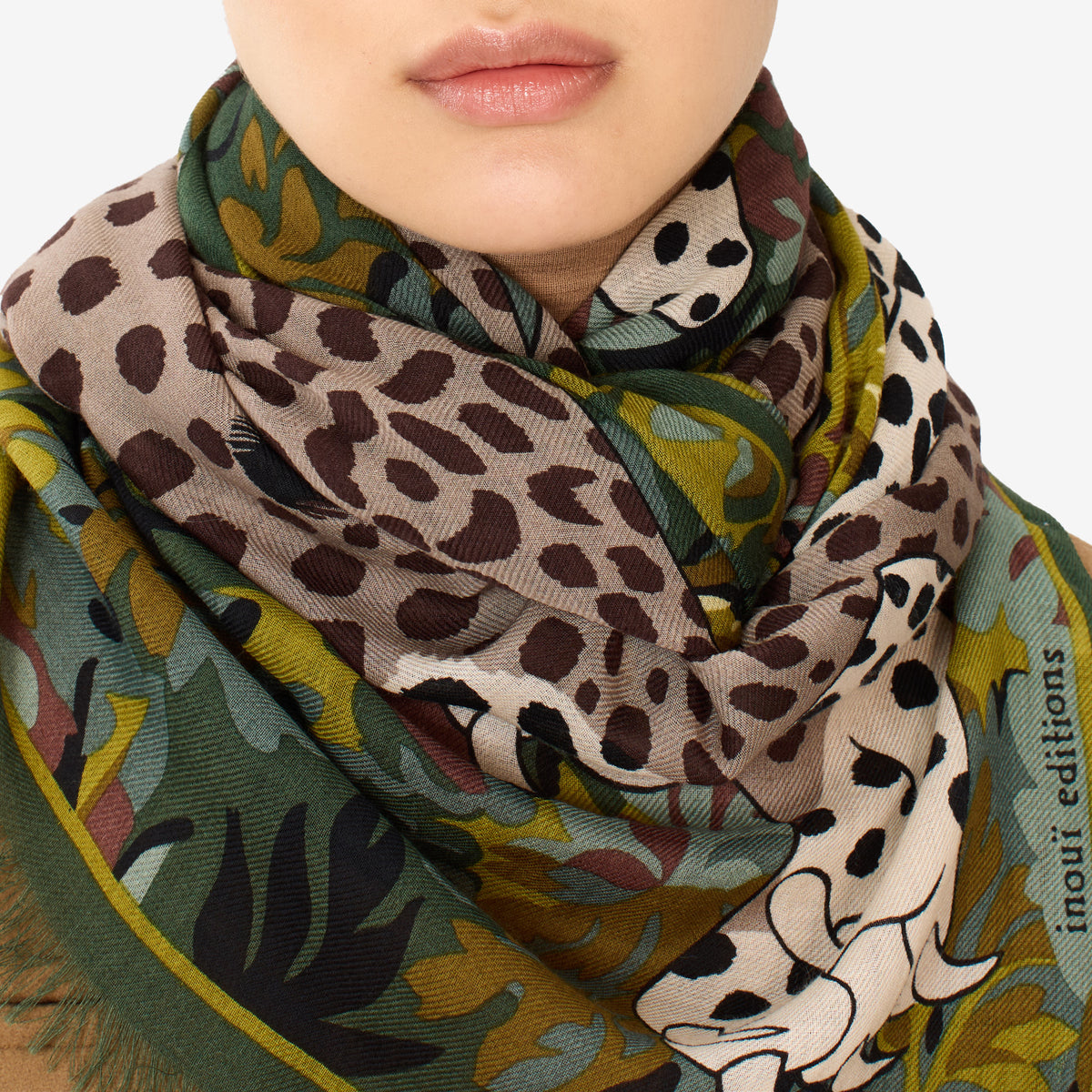 Inoui Editions 70 Mike Khaki Scarf-Inoui Editions-Thistle Hill