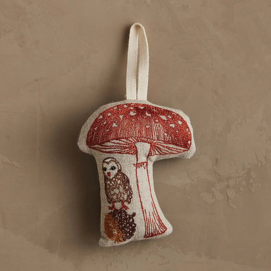 Coral & Tusk Owl with Mushroom Ornament-Coral & Tusk-Thistle Hill