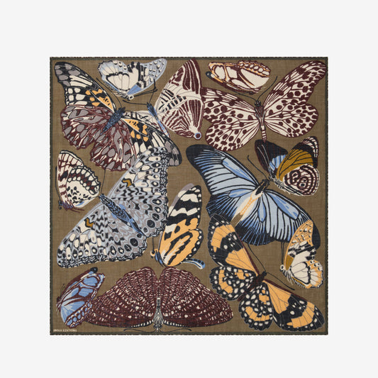 Inoui Editions 130 Papillons Khaki Scarf-Inoui Editions-Thistle Hill