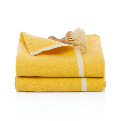 Chunky Linen Mustard Towels Set of 2-Thistle Hill-Thistle Hill