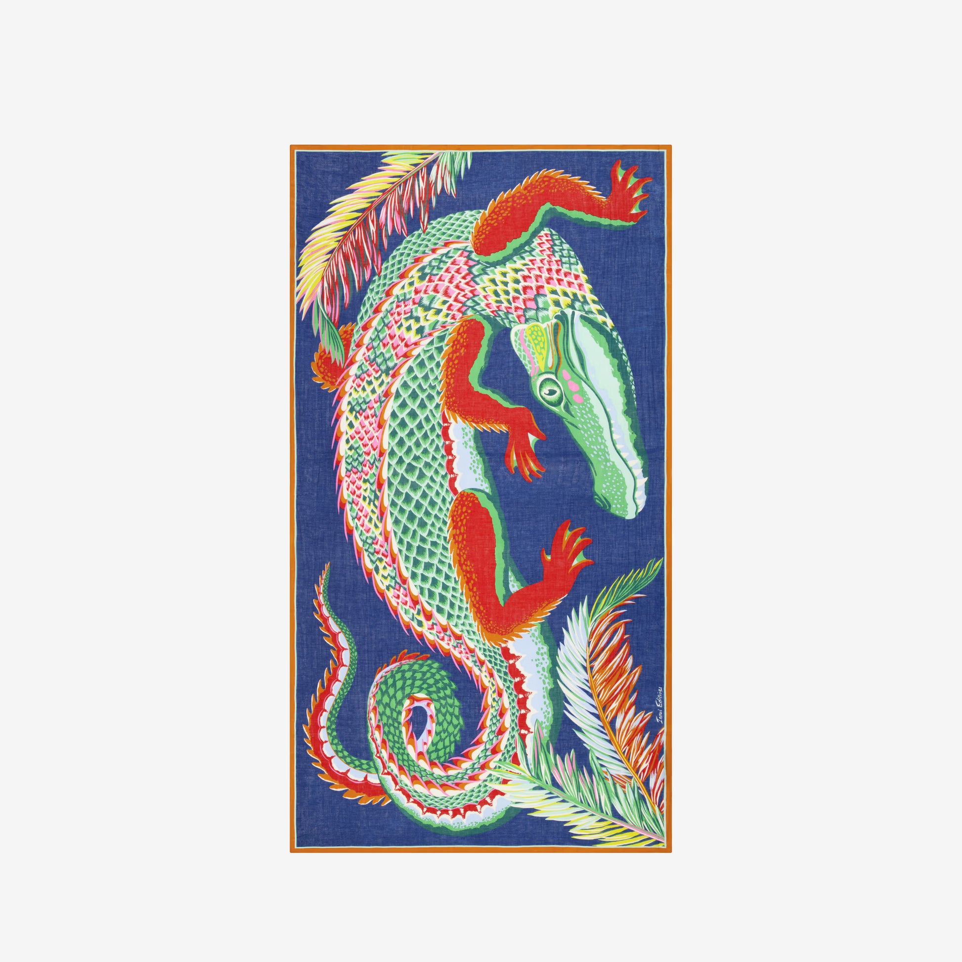 Inoui Editions Scarf 100 Croco Duck Blue-Inoui Editions-Thistle Hill