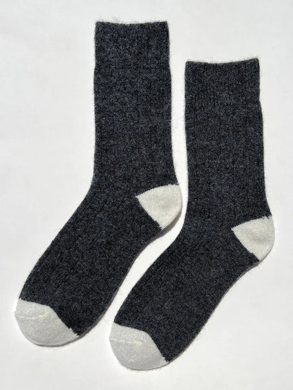 Le Bon Shoppe Classic Cashmere Socks Charcoal Melange-Le Bon Shoppe-Thistle Hill
