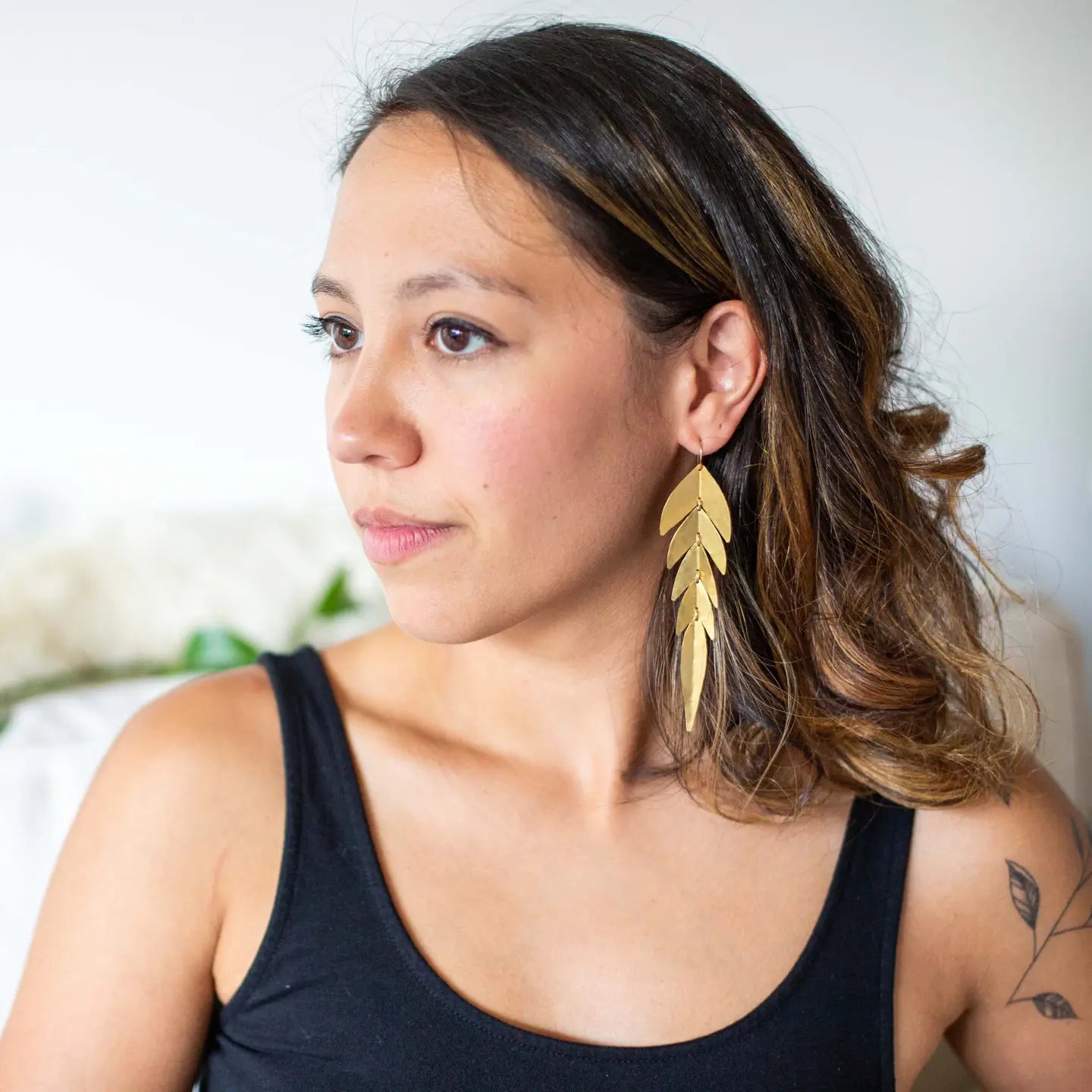 Carolyn Keys Swish Brass Earrings-Carolyn Keys-Thistle Hill