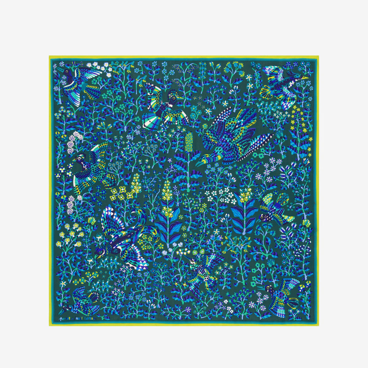 Inoui Editions Square 65 Rene Perrot Emerald Scarf-Inoui Editions-Thistle Hill