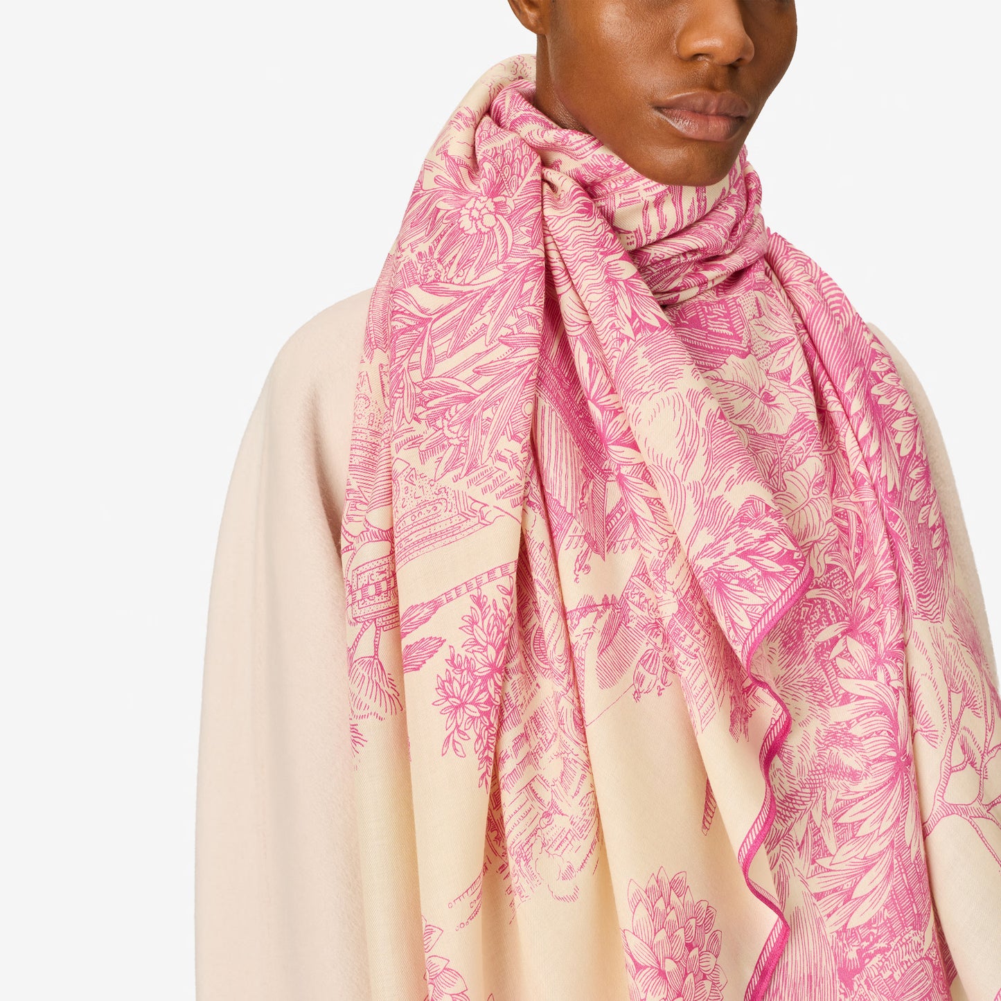 Inoui Editions Scarf 100 Wool Silk Piranesi Pink Scarf-Inoui Editions-Thistle Hill
