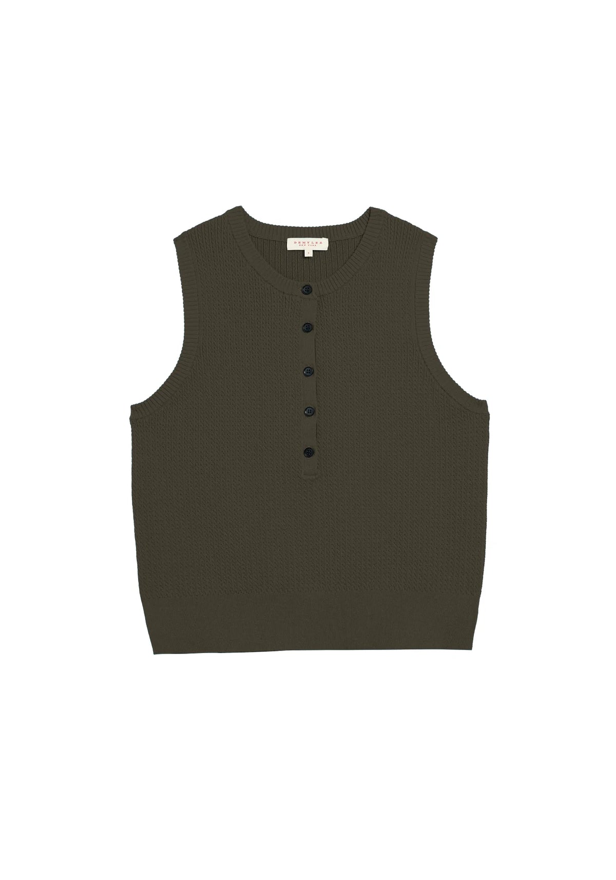 Demylee Bianca Cotton Cashmere Vest Loden-Demylee-Thistle Hill