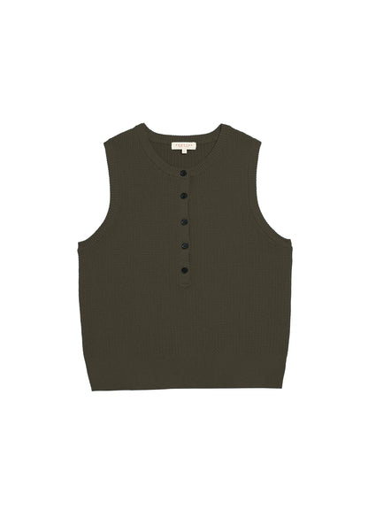 Demylee Bianca Cotton Cashmere Vest Loden-Demylee-Thistle Hill