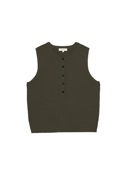 Demylee Bianca Cotton Cashmere Vest Loden-Demylee-Thistle Hill