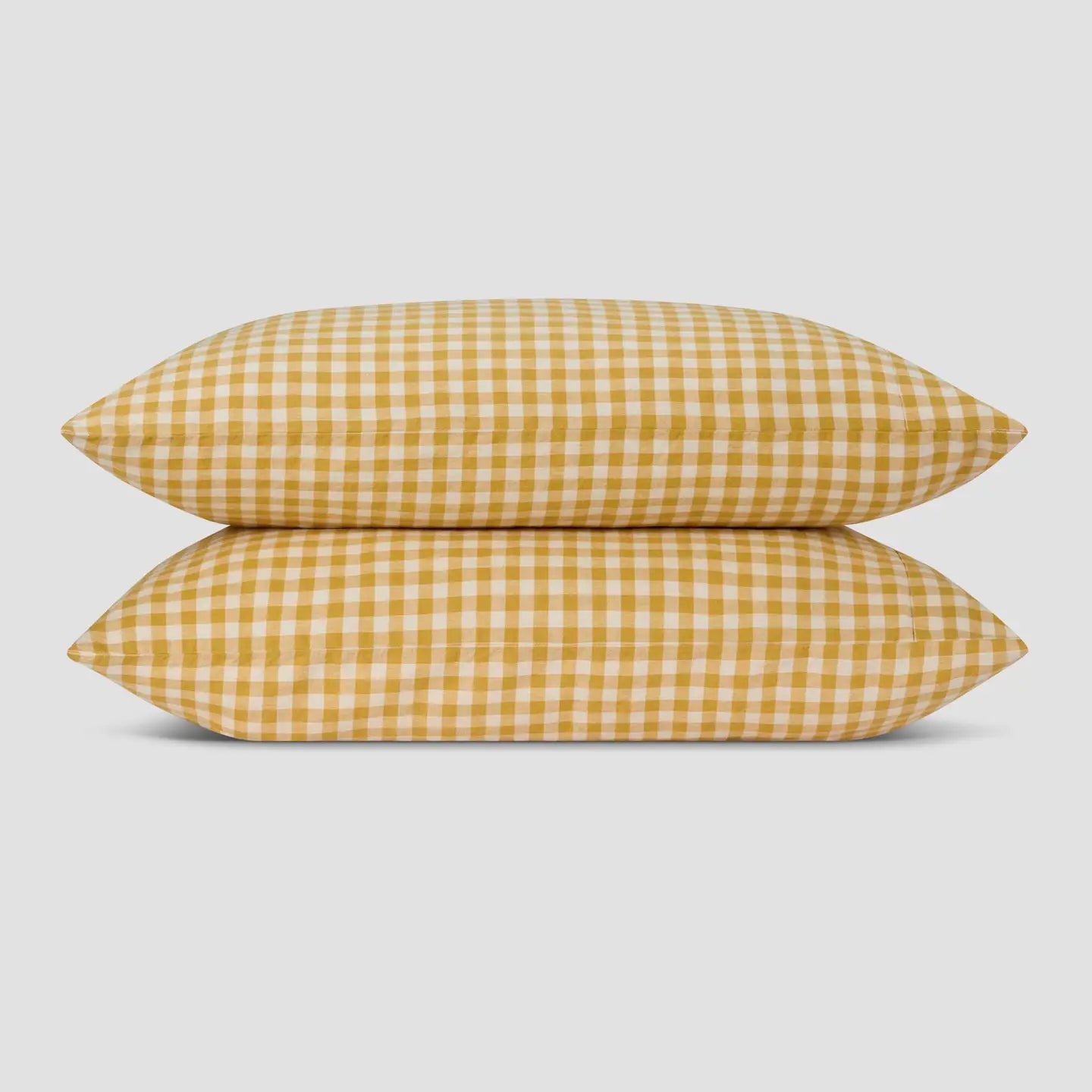 Honey Gingham Linen Pillowcase (Pair)-Piglet in Bed-Thistle Hill