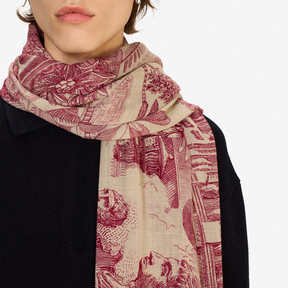 Inoui Editions Scarf 100 Wool Silk Piranesi Red