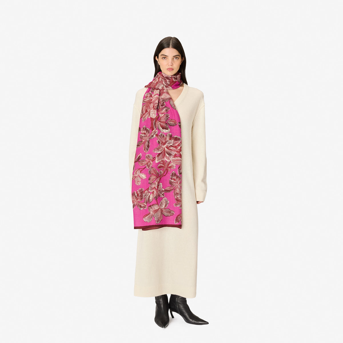 Inoui Editions Scarf 100 Arboris Fuchsia-Inoui Editions-Thistle Hill