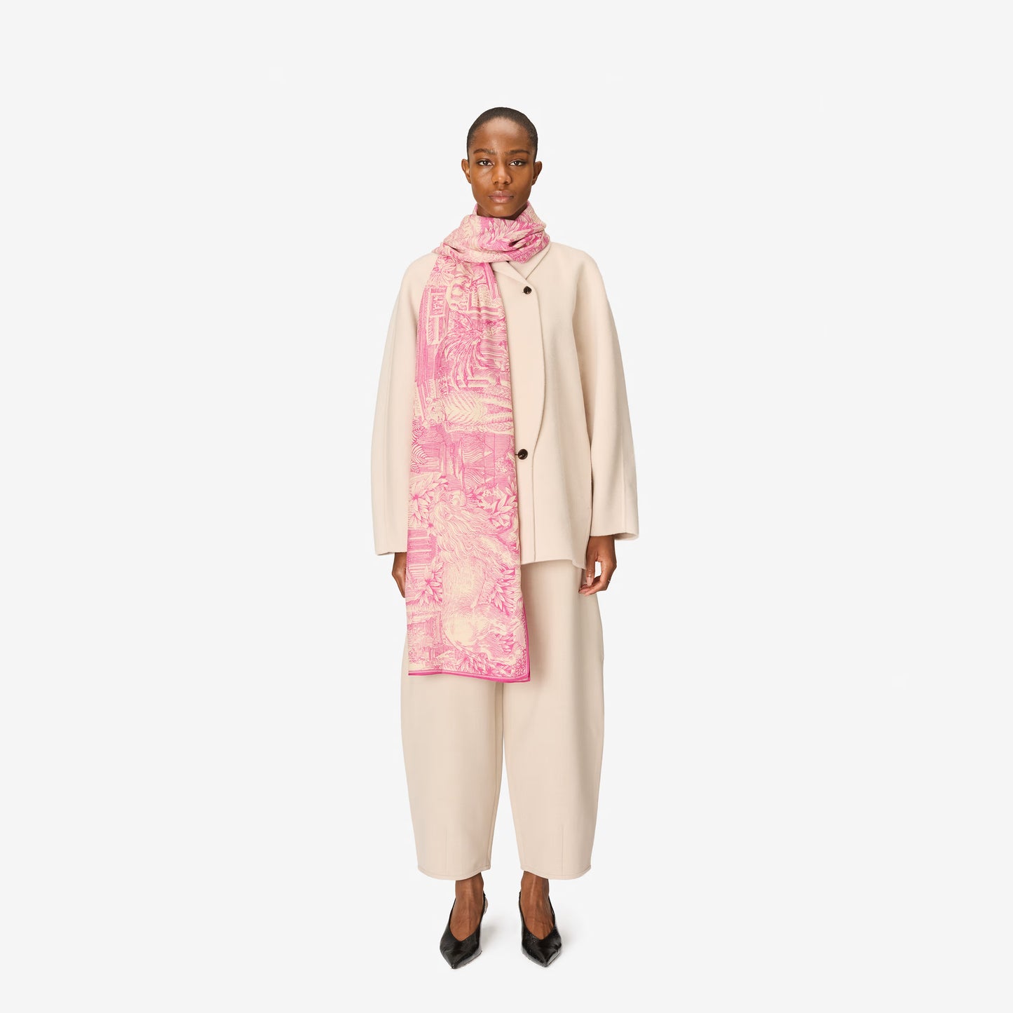 Inoui Editions Scarf 100 Wool Silk Piranesi Pink Scarf-Inoui Editions-Thistle Hill