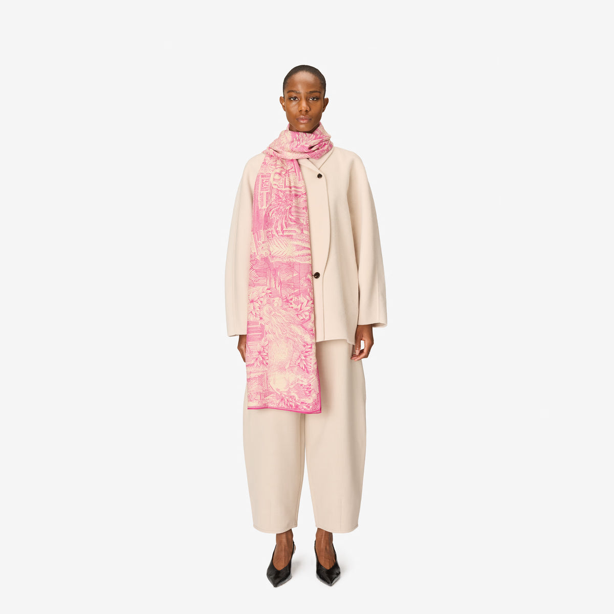 Inoui Editions Scarf 100 Wool Silk Piranesi Pink Scarf-Inoui Editions-Thistle Hill