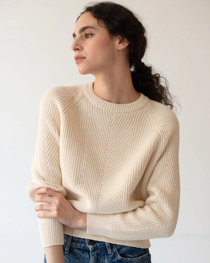 Demylee Chelsea Washed Cotton Sweater Off White-Demylee-Thistle Hill