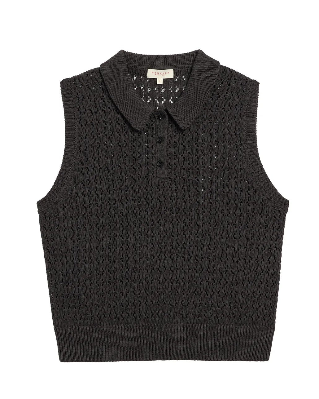Demylee Cindy Crotchet Cotton Linen Polo Shadow-Demylee-Thistle Hill