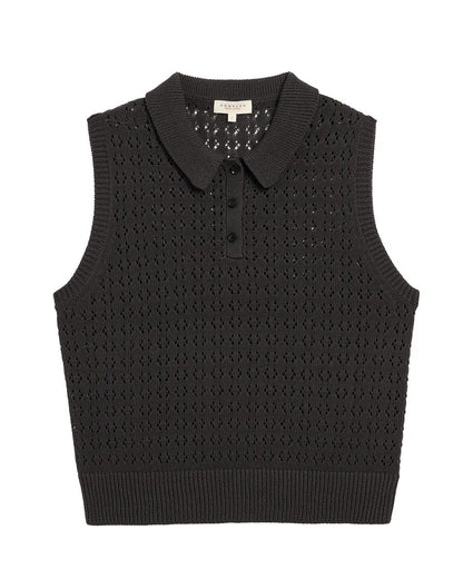 Demylee Cindy Crotchet Cotton Linen Polo Shadow-Demylee-Thistle Hill