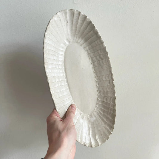 Salto Ribbed Edge Platter Oblong-Thistle Hill-Thistle Hill