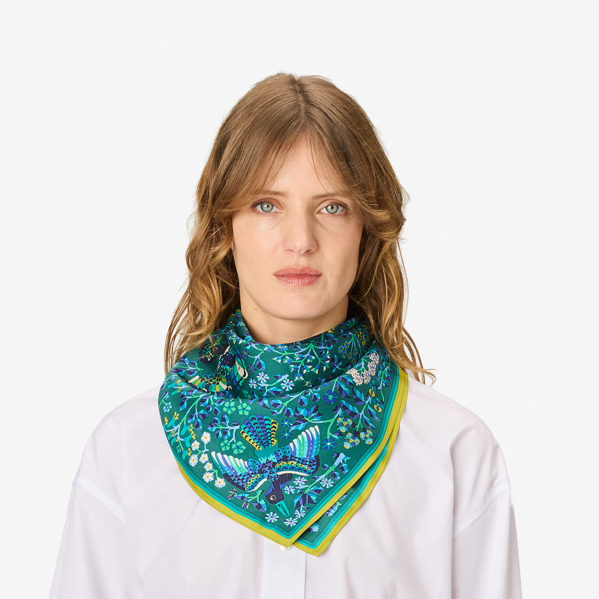 Inoui Editions Square 65 Rene Perrot Emerald Scarf-Inoui Editions-Thistle Hill